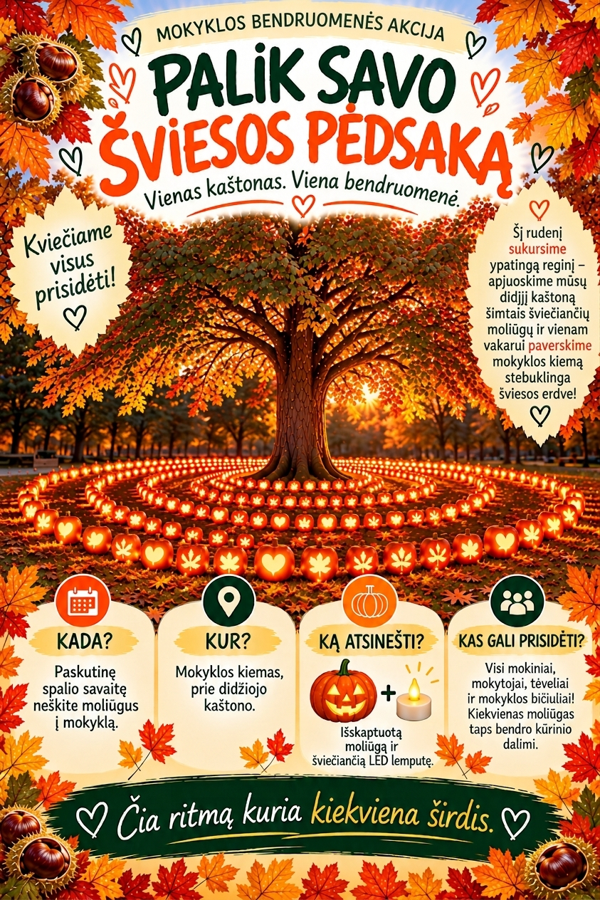 Kviečiame prisidėti prie akcijos „Palik savo šviesos pėdsaką!“ ✨